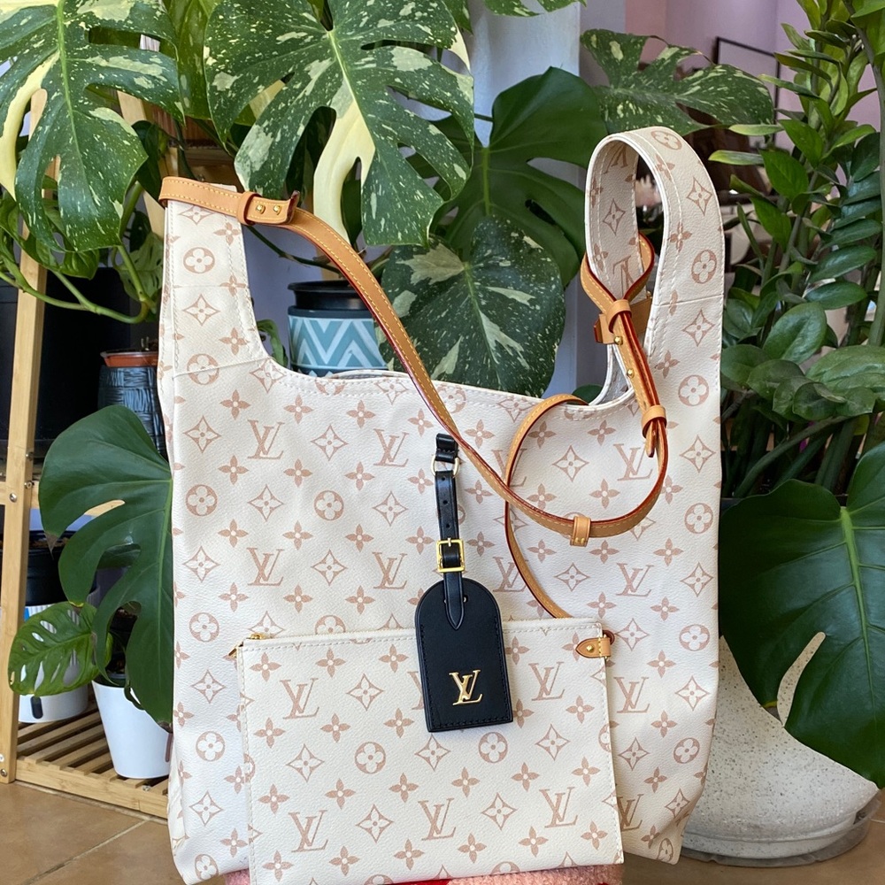 Louis Vuitton Beige and Brown Shoulder Bag Set